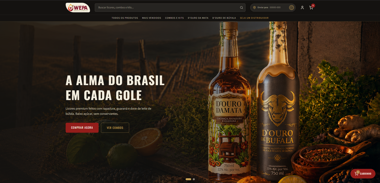 Loja WePa Bebidas: página inicial